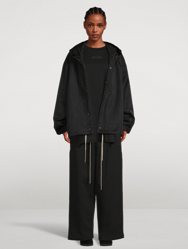 جکتکلاهدار Fear of God ESSENTIALS Fear of God Essentials Black Textured Nylon Hooded Jacket
