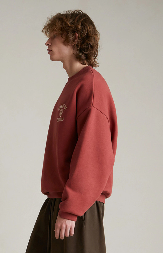 Fear of God ESSENTIALS Crimson Fleece Crew Neck Sweatshirt