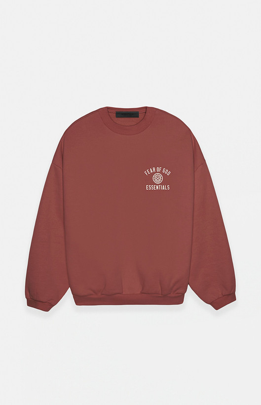 Fear of God ESSENTIALS Crimson Fleece Crew Neck Sweatshirt