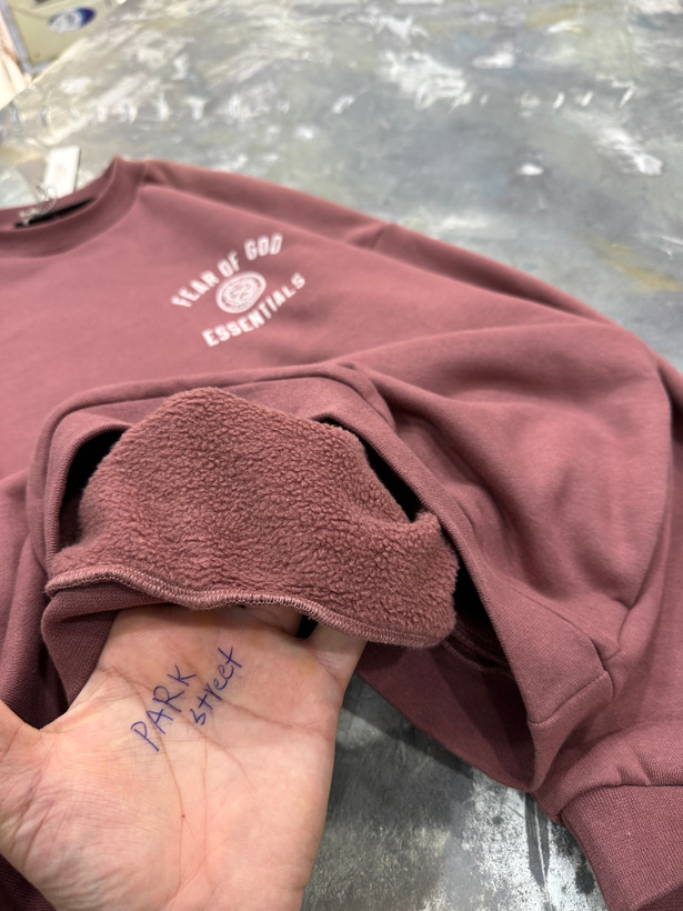 Fear of God ESSENTIALS Crimson Fleece Crew Neck Sweatshirt