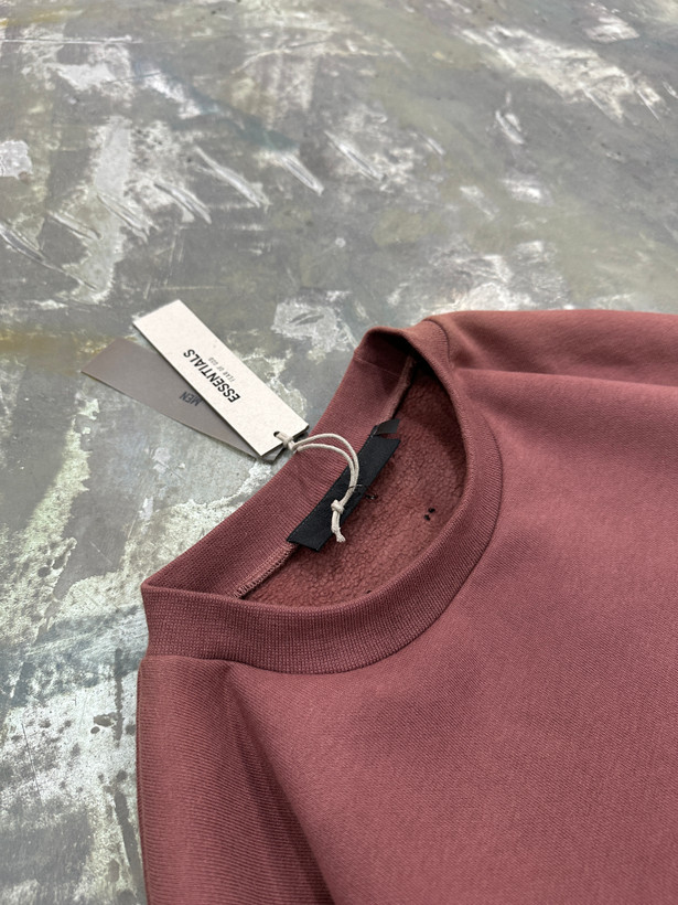 Fear of God ESSENTIALS Crimson Fleece Crew Neck Sweatshirt