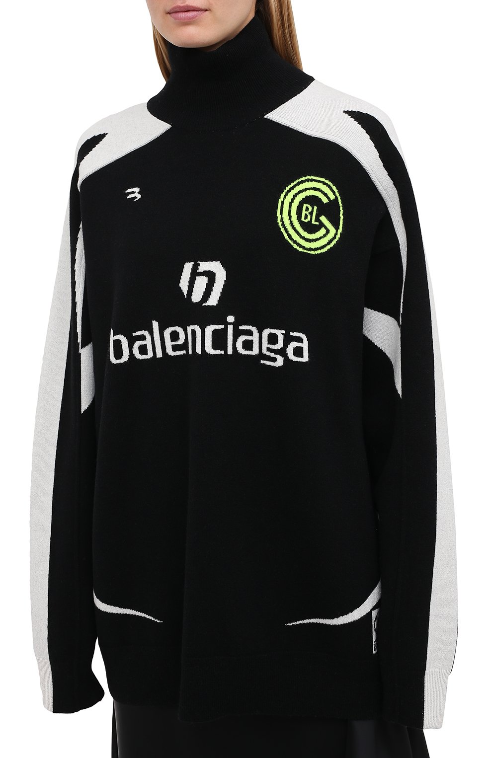 Logo Football Kit Turtle Neck Sweater BALENCIAGA